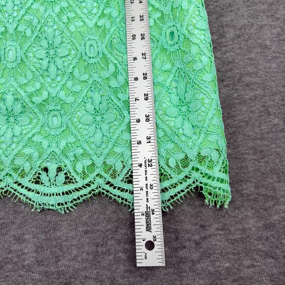 Lilly Pulitzer Meryl Dress Poolside Mint Lace Overlay 3/4 Sleeve V-Neck Cocktail - Picture 3 of 10